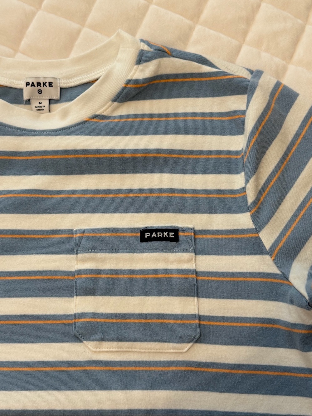 Parke x Target Blue and Cream Striped Cotton Top and Bottom Set Size M - Picture 3 of 4